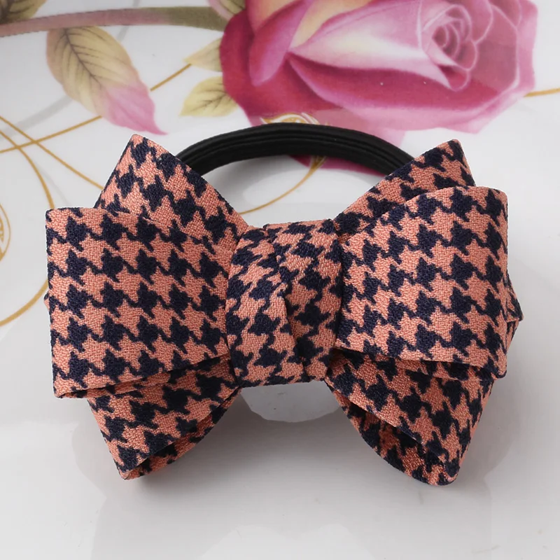 Женские головные уборы аксессуары для волос большой бантик Scrunchy веревка клетчатая цветочная детские резинки на резинке для косички для девочки.