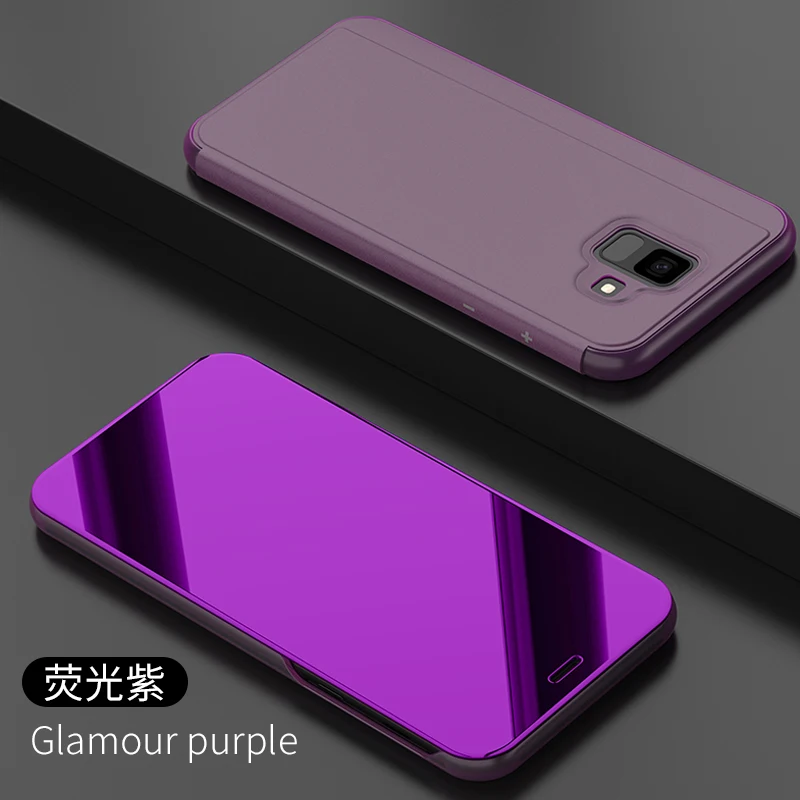 Зеркальный Чехол С Откидывающейся Крышкой для samsung Galaxy A6 + плюс 2018 J4 J6 J8 A8 звезда