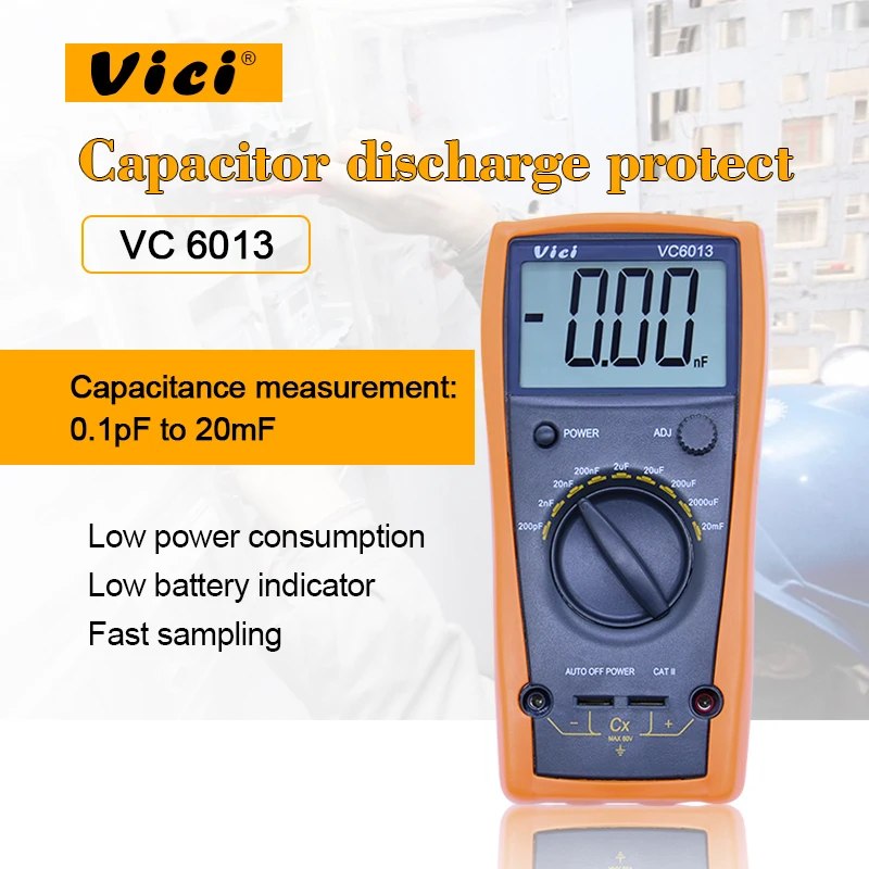 VICI VC6013 3 1/2 измеритель емкости разряд цифровой конденсатор/измеритель тестер
