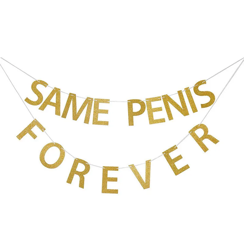 AMAWILL Bachelorette Party Decoration Kit Same Penis Forever Banner Straws Confetti for Bride To Be Hen Supplies 7D | Дом и сад