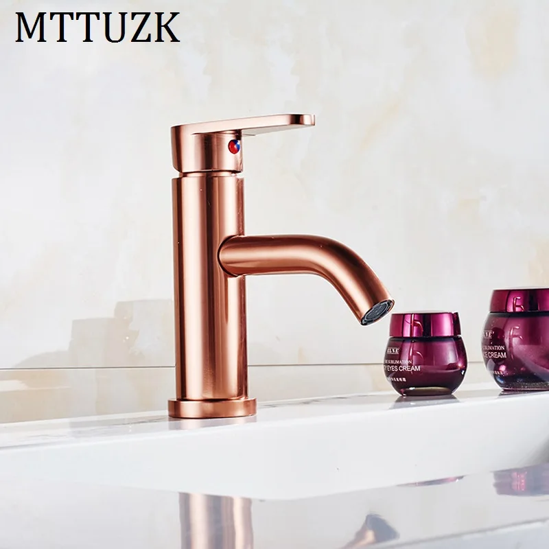 MTTUZK Новый Космический алюминиевый кран розовое золото для умывальника золотой