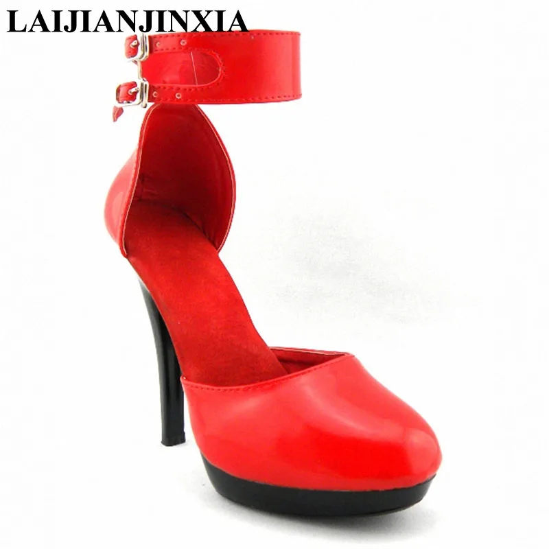 LAIJIANJINXIA 2019 Women Autumn Pumps Sexy Straps 13cm High Heels Night Club Platform Shoes Dancing Pumps Pole Dance Shoes