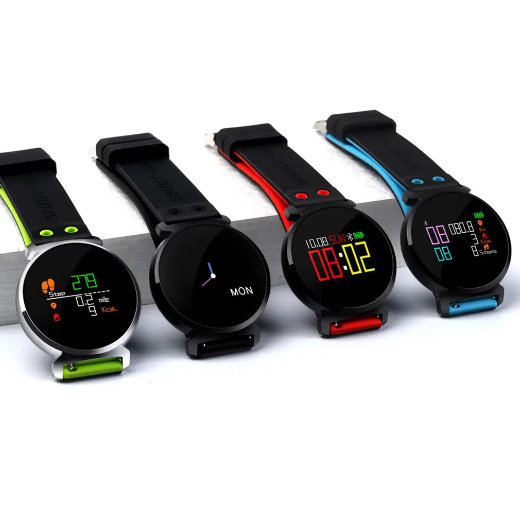 K2 Круглый циферблат шагомер Smart Band приборы для измерения артериального давления