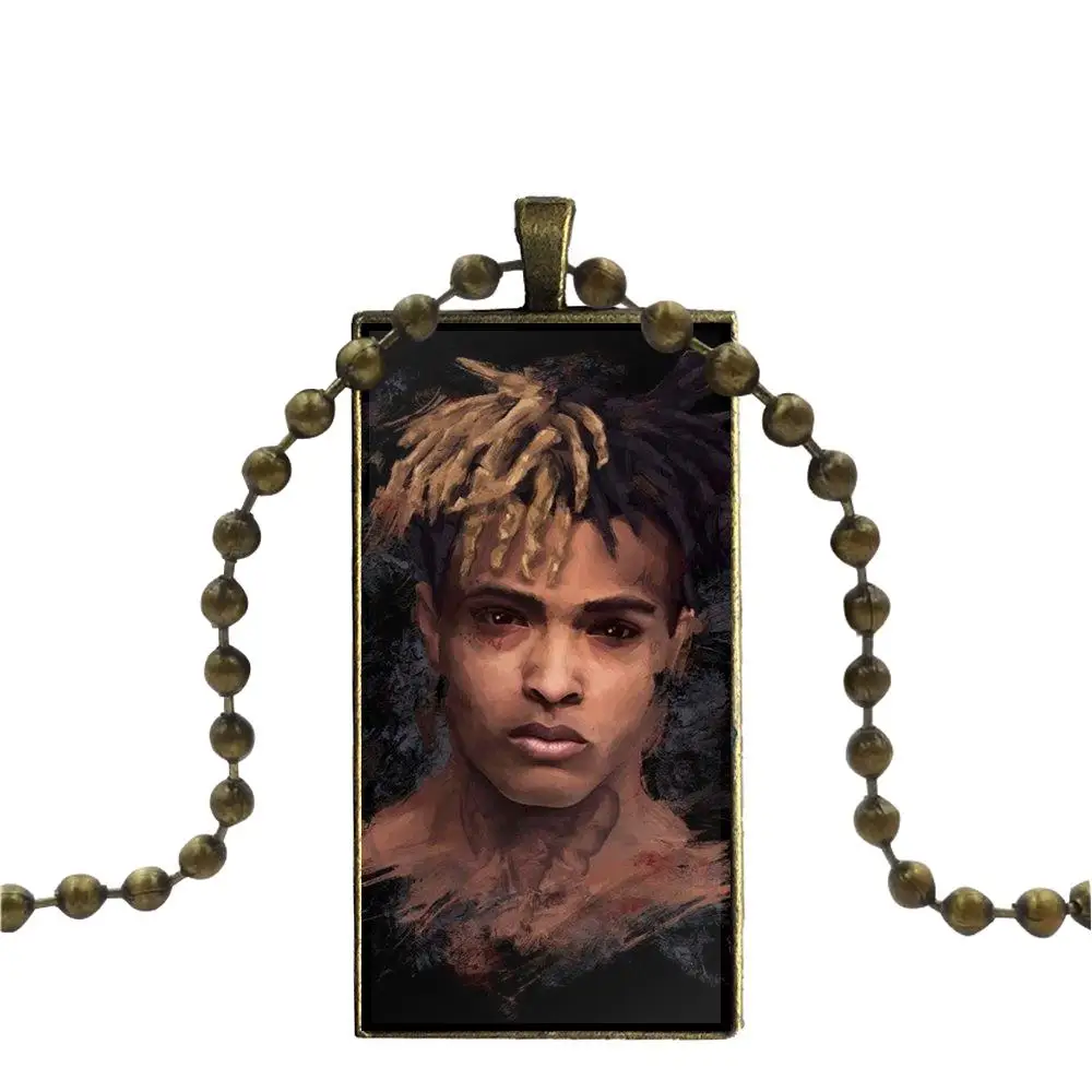 Для школьниц Макси Xxxtentacion модное стеклянное Кабошон ожерелье с женской массивной подвеской прямоугольное ожерелье s ювелирные изделия
