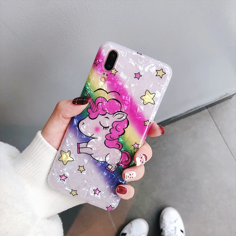 YHBBCASES Rainbow Unicorn чехол для телефона huawei P20 Pro P10 плюс Honor 9 10 Коврики 20 Nova 3i случаях