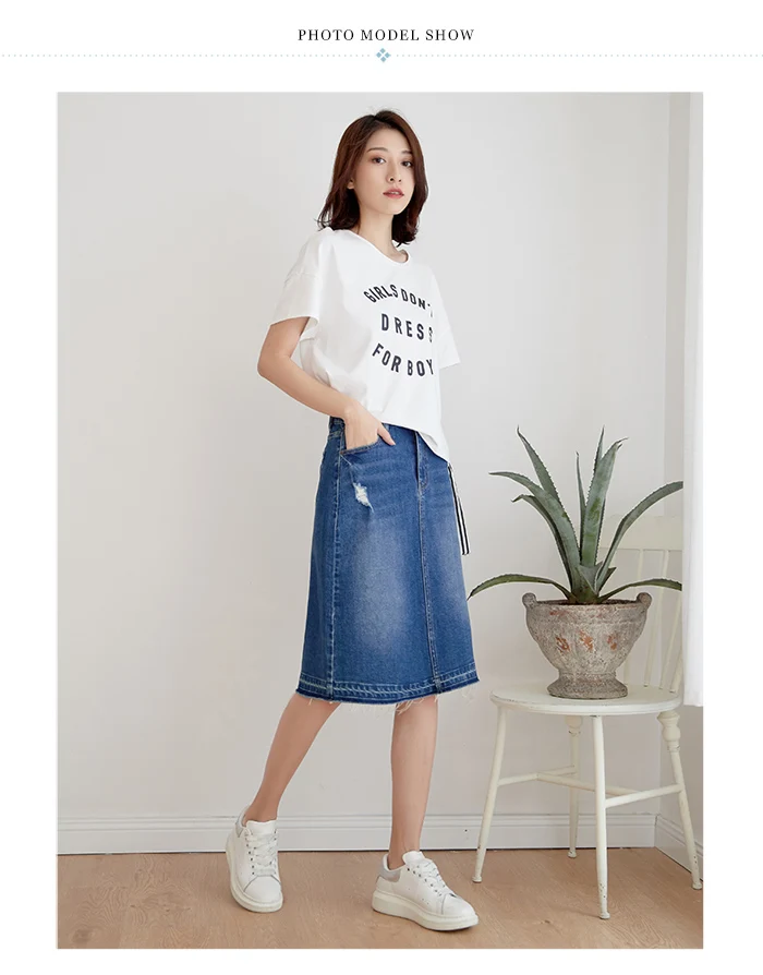 Женская джинсовая юбка LEIJIJEANS, модная повседневная всесезонная юбка из денима с потертостями, большие размеры 4XL 5XL 6XL