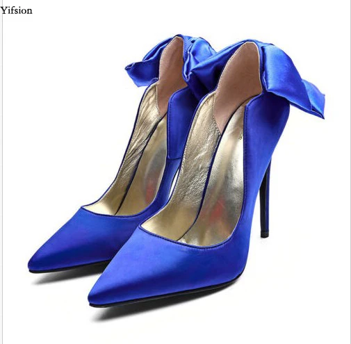 Женские атласные туфли лодочки Olomm привлекательные на тонком высоком каблуке с