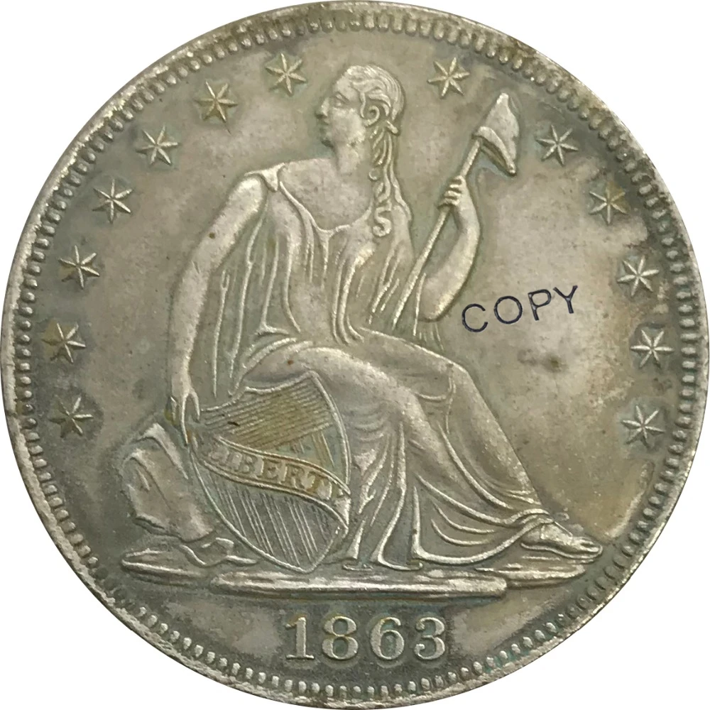 

1863 United States Half Dollar Cupronickel Plated Silver Collectibles Copy Coin