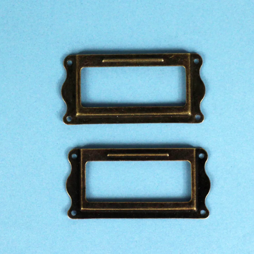 60 шт. винтажная бронзовая отделка изогнутый ящик для шкафа железная рама