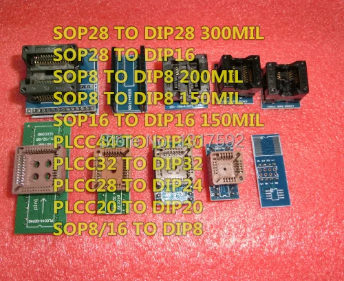 Адаптер PLCC44 PLCC32 PLCC28 PLCC20 SOP8 и DIP8 SOP16 на DIP16 SOP28 DIP28 DIP16/SOP8 TL866CS TL866A бесплатная доставка