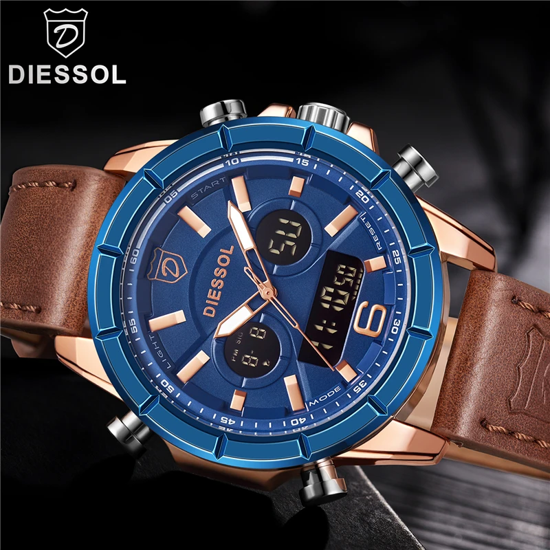 Дизсол новые модные спортивные мужские часы Топ бренд Роскошные Кварцевые