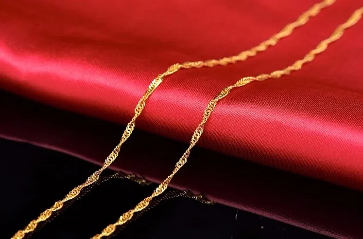 Ожерелье цепочка из желтого золота 999 твердого цвета 24 К/ожерелье с цепочкой