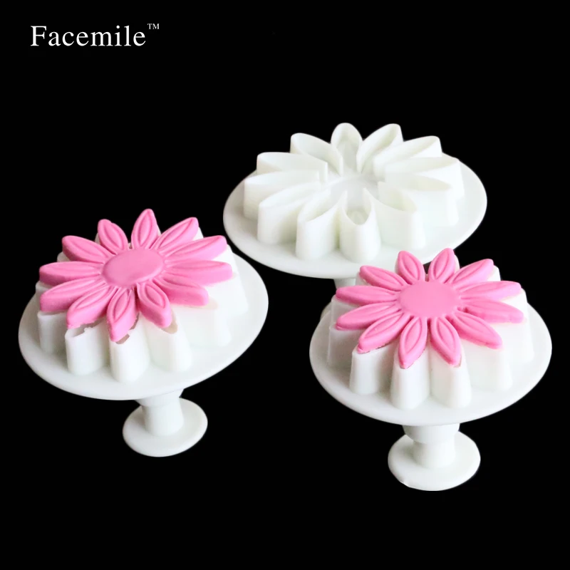 3 шт./компл. Подсолнух маргаритки Гербера цветок помадка подарок печенья Плунжер