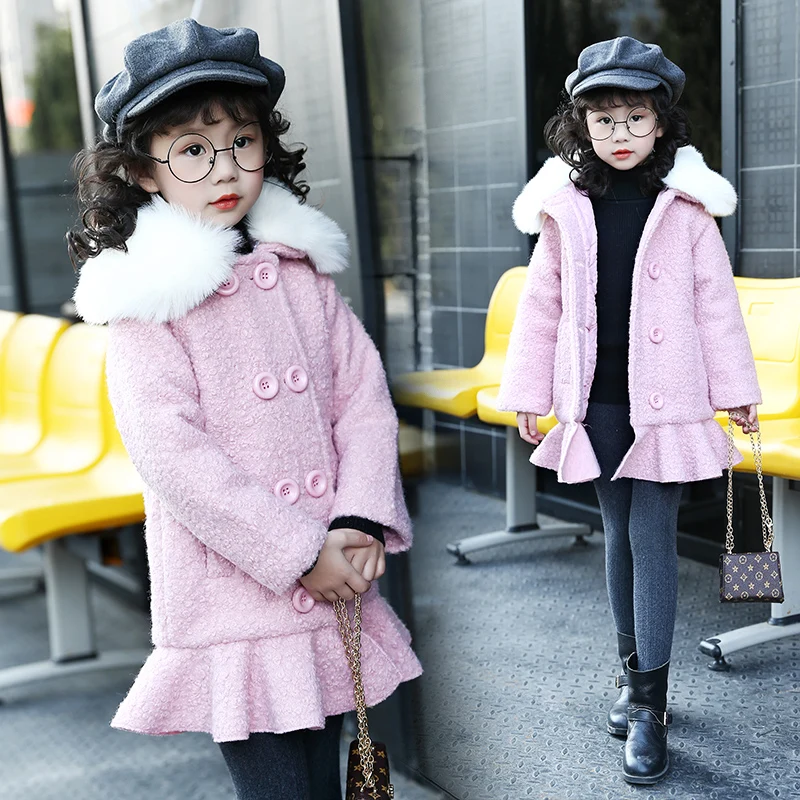 Зимняя куртка для маленьких девочек 2017 Детское пальто с длинным рукавом теплая