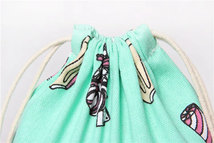 2016 Рождество мешок конфет Аквамарин синий лен хлопок drawstring Сумки для Чай сумка