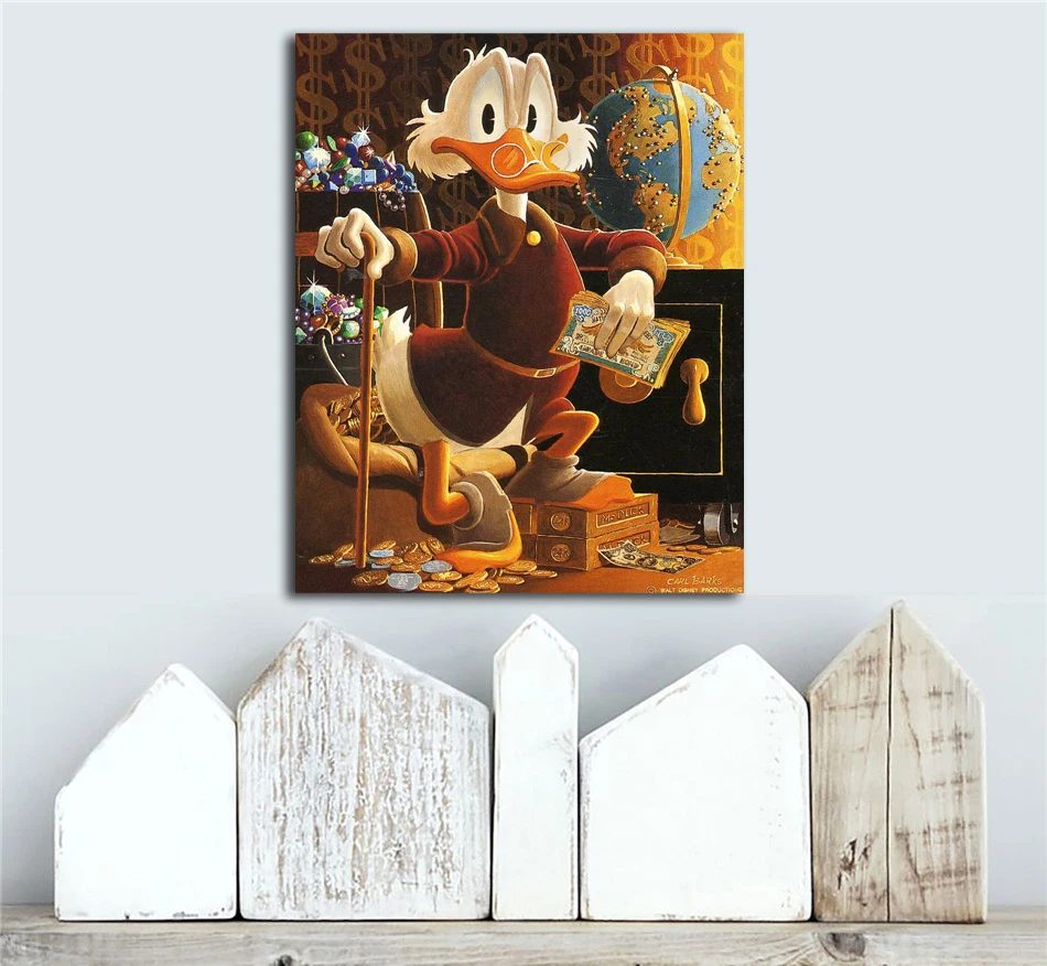 Скрудж макдак Дональд Дак и трех утят холст картины Гостиная Спальня Home Decor