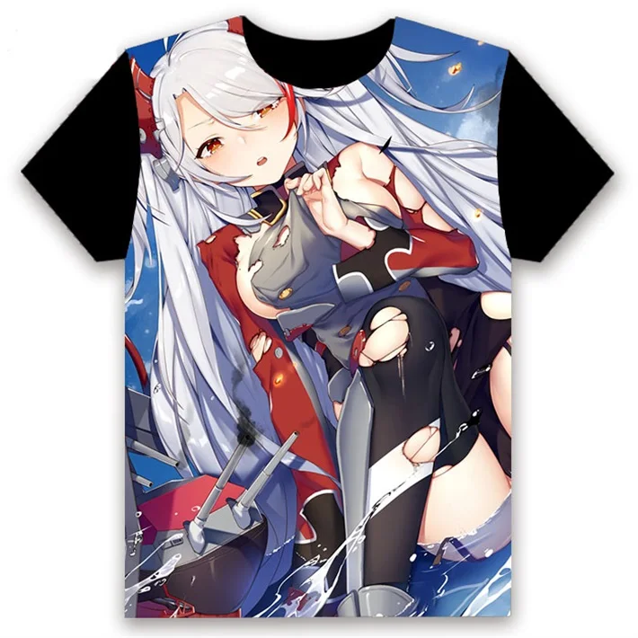 31 Мужская футболка Аниме игры Azur Lane akagi kaga illustrious Printed cosplay с коротким рукавом унисекс черные футболки топы Летняя одежда - Цвет: 31