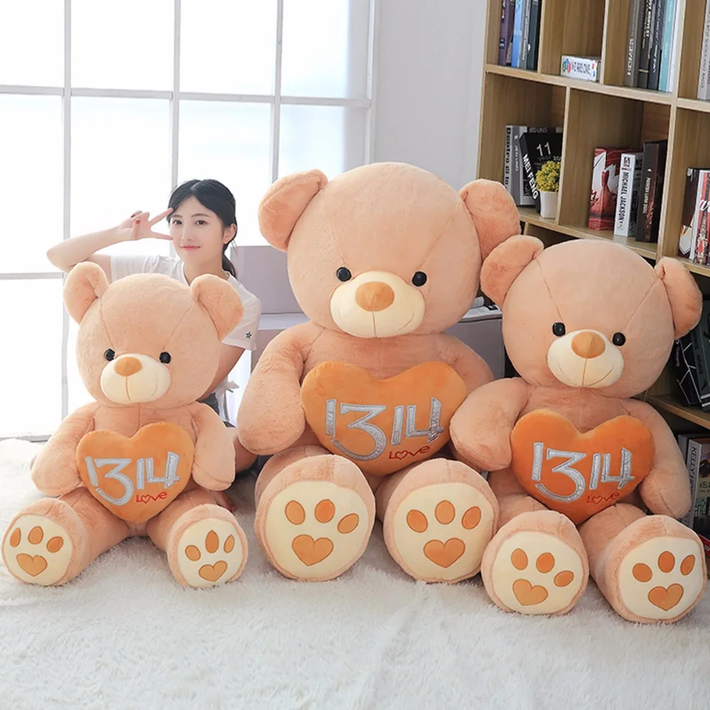 

100/130/150cm 4 Color Holding A Heart Large PLush Bear For Valentine's Day Grilfrrend Gifts
