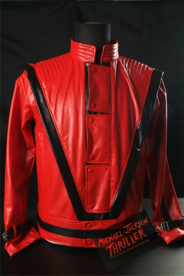 Классический MJ collection1: 1 Курточка бомбер Для мужчин, Классический Майкл Джексон костюм Триллер красная куртка брендовая одежда для Вентиляторы