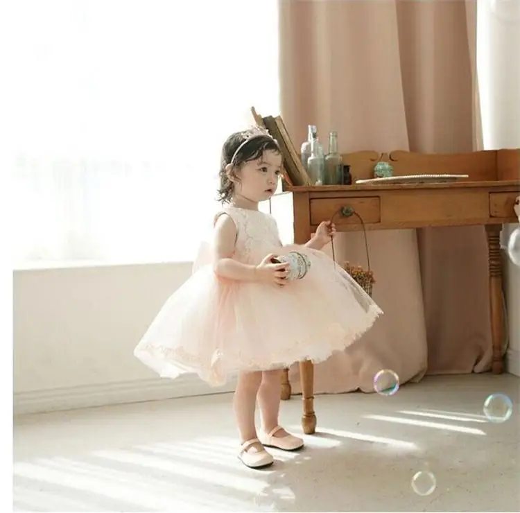 Платья для новорожденных девочек детская одежда 1 год День рождения Крещение