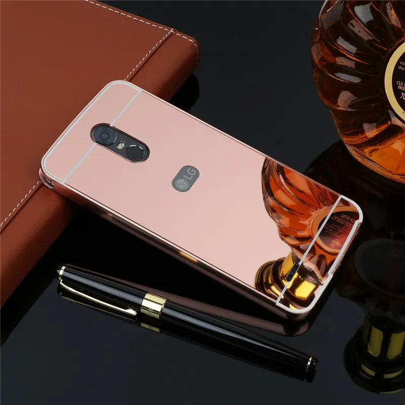 Для LG Stylus 3 Stylus3 M400DF M400DY чехол металлическая рамка с зеркальной задней крышкой