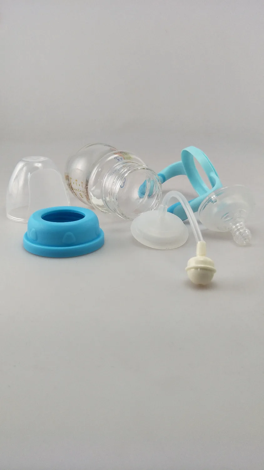 Meierbaby бутылка (M8222) Высокая боросиликатное стекло BPA бесплатно жидкий силиконовый