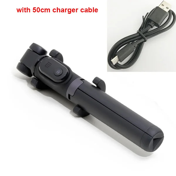 Black with cable Новейший Xiao mi монопод mi селфи палка Bluetooth штатив с беспроводным пультом дистанционного управления вращение на 360 гибкая/Проводная версия Android IOS D5 - Цвет: Black with cable