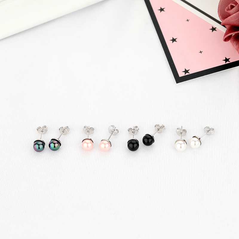 JXXGS New Designs Brass Rhodium Fine Earring Shell Pearl Stud Earrings For Women | Украшения и аксессуары