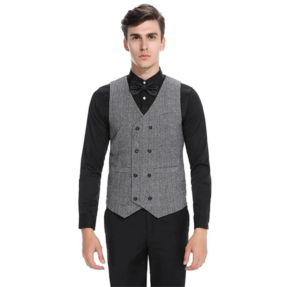 Новинка 2017 мужской двубортный жилет костюм в английском стиле мужская