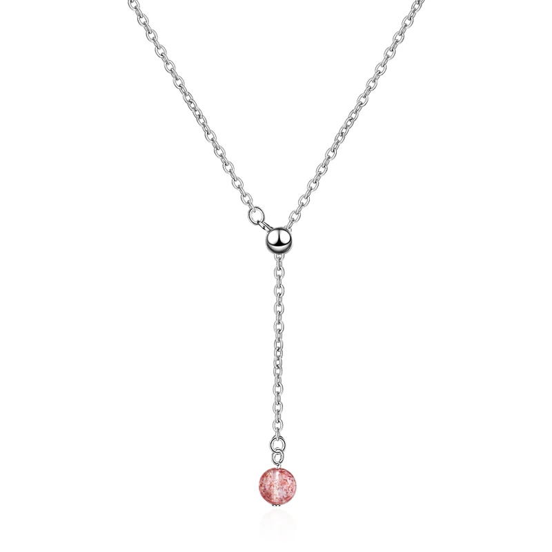 

KOFSAC New Fashion Silver 925 Chain Necklace Luxury Crystal Stone Simple Y Pendant Necklaces For Women Girl Jewelry Gifts 327