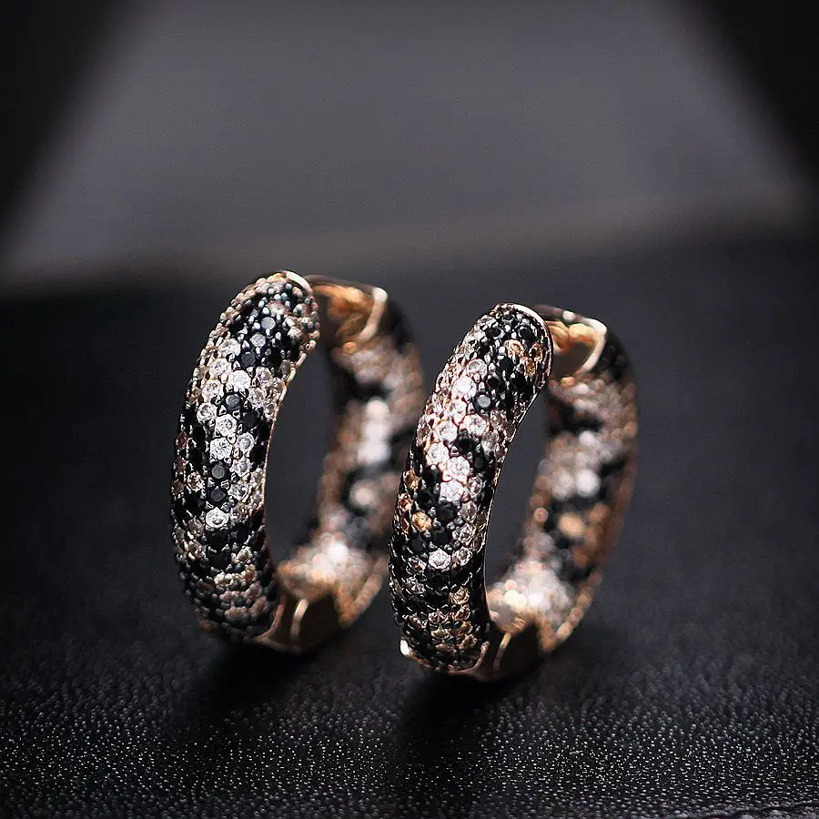 Модные леопардовые серьги-кольца для женщин разноцветные Круглые серьги с