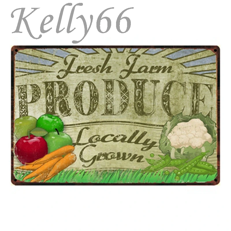 [Kelly66] свежий сельскохозяйственной продукции металлическая жестяная вывеска