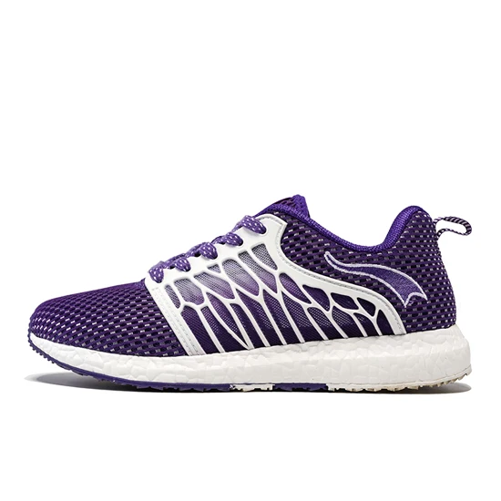 Purple White ONEMIX Unisex Running Shoes Breathable Mesh Men Athletic Shoes Super Light Outdoor Women Sports shoes walking jogging shoes - Цвет: Purple White
