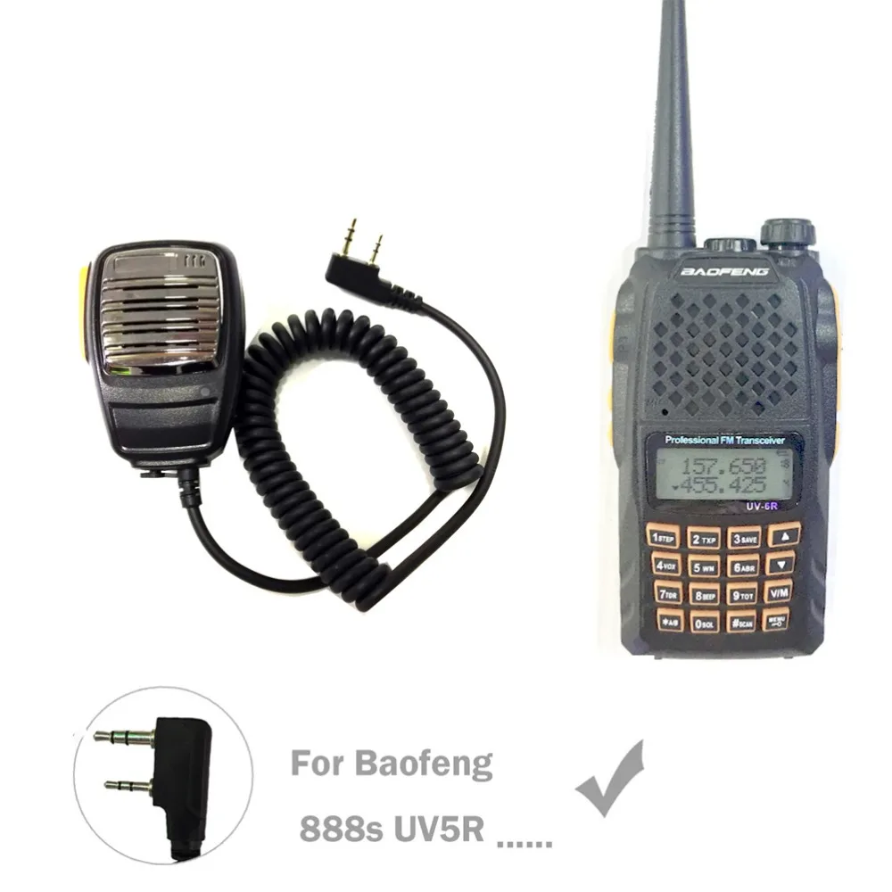 Динамик PTT портативный микрофон для Kenwood 'd xun Puxing HYT Baofeng uv 5r 888S|ptt speaker|uv 5rhandheld speaker