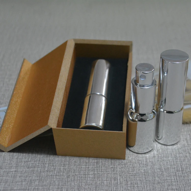 

4pcs 10ml High temperature silver plated atomiser spray bottle With wooden box,empty refillable glass bottle, perfume subpackage