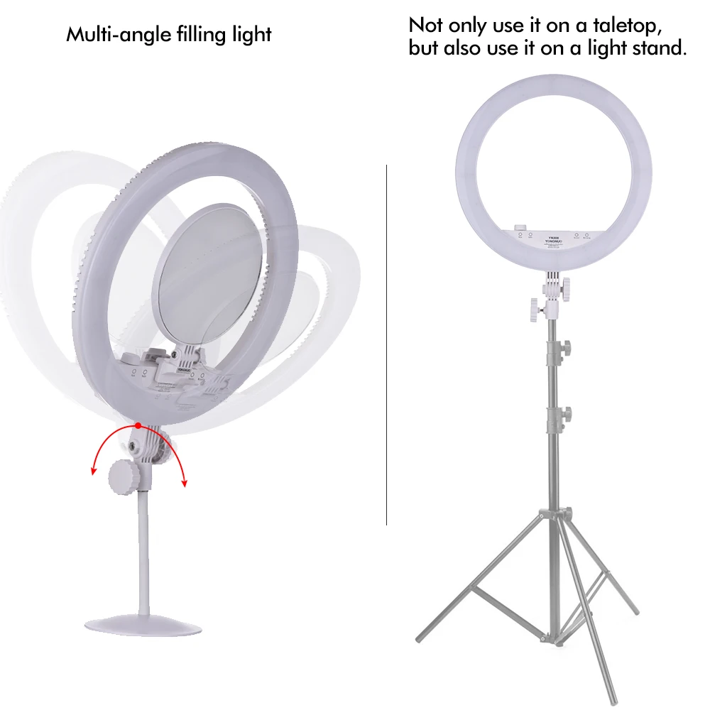 YONGNUO YN208 Selfie Ring Light двухцветный светодиодный видео свет фотостудия заполняет фото