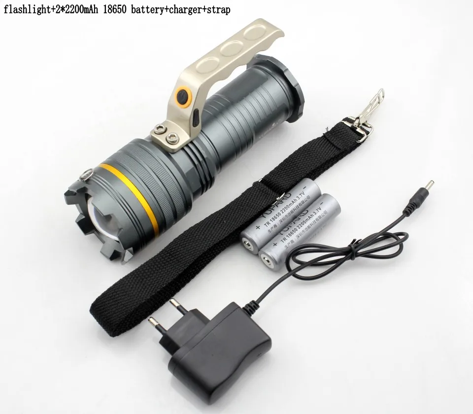 with Battery charger Yupard перезаряжаемый фонарик Pocketman linterna фонарь 1000 люмен 18650 XML T6 светодиодный Мощный светодиодный фонарик для кемпинга - Испускаемый цвет: with Battery charger