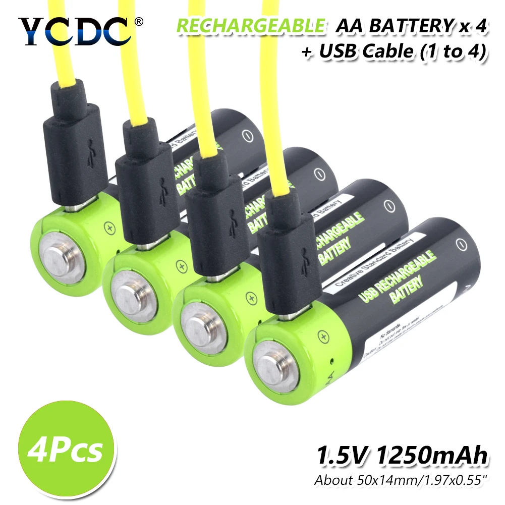 4pcs with usb cable 4 шт. 1,5 в вольт 1250 мАч Aa перезаряжаемые литий-ионные полимерные батареи Micro USB зарядка AA 2A Lipo батарея US/EU/UK зарядное устройство - Цвет: 4pcs with usb cable