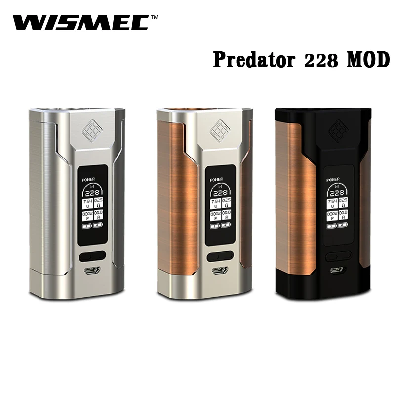 100% Оригинальные Wismec Predator 228 электронная сигарета Вт извилистые P228 поле Mod Vape Fit Elabo