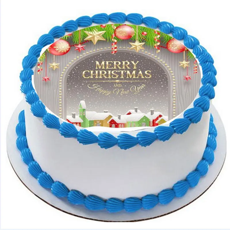 

Съедобное украшение с надписью "Merry Christmas", съедобная переводная бумага для вафель, инструменты для украшения пирожных на рождественскую веч...