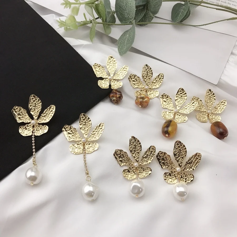 Модные индивидуальные новые сплав цветок листья горный хрусталь искусственный