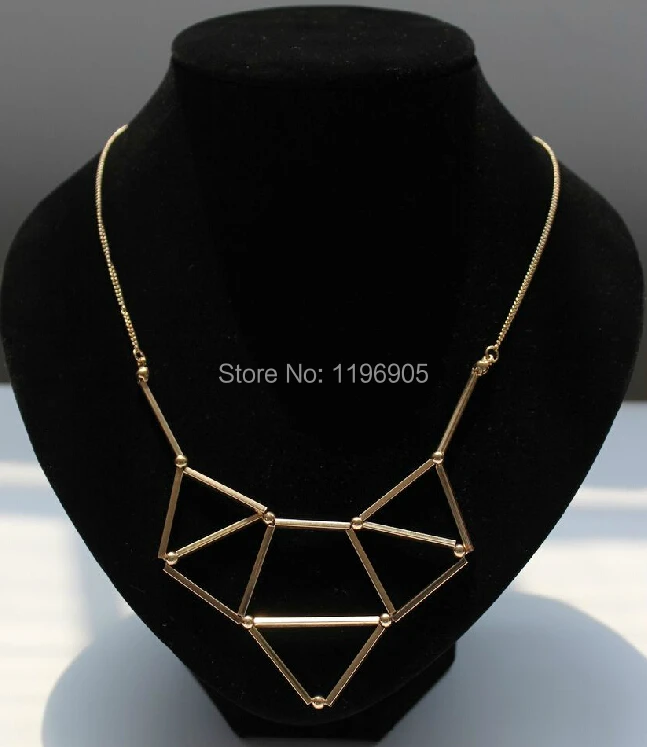 Free Shipping 2014 New Designer Punk Women's Triangle Geometry Statement Necklace Vintage Fashion Chokers High Quality Hot Sale|choker