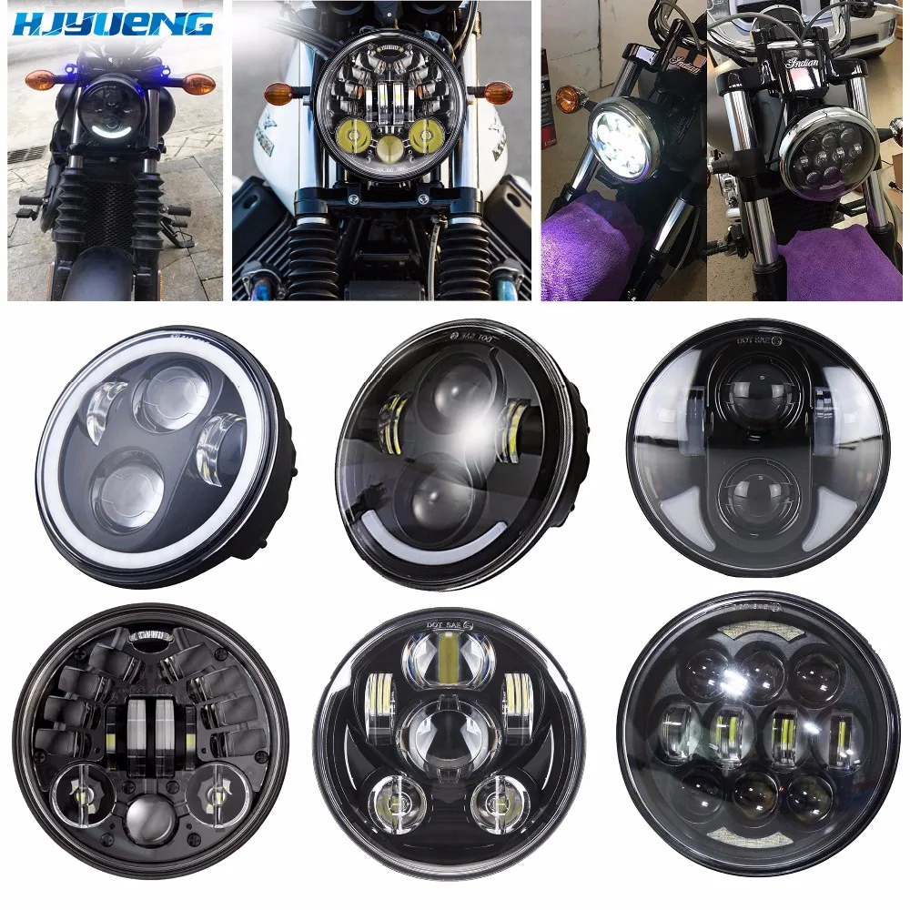 45 Вт для 6 Dyan Superglide Sporster 1200 мотоцикл 5 3/4 75 ''дюймов черный светодиодная фара