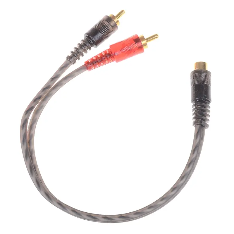 Автомобильный аудиокабель 1RCA гнездовой к 2RCA Male Y сплиттер кабель переходник