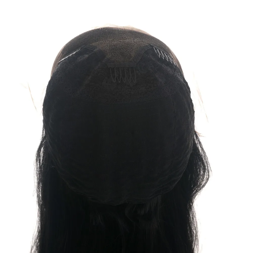 

ccutoo 55cm/22inch Black Long Straight Front Lace Wigs Heat Resistance Synthetic Hair Wigs Daily Cosplay Wigs For Costume Party