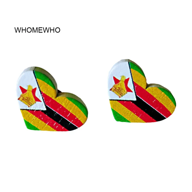 Серьги-гвоздики из натурального дерева 15 мм | Украшения и аксессуары