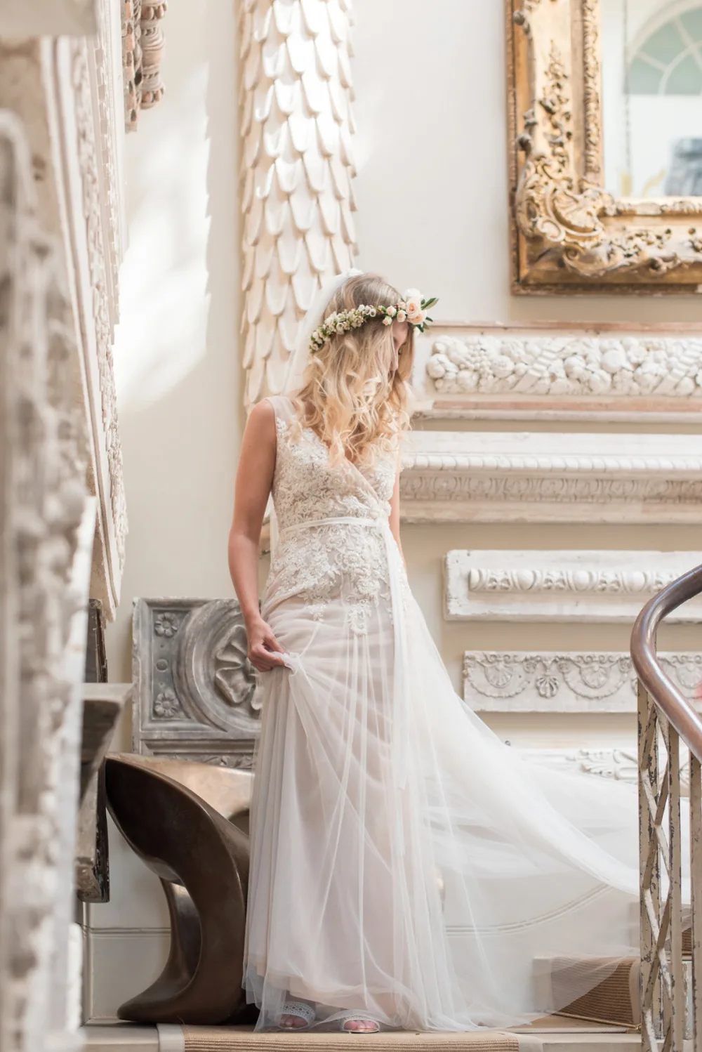 Реальные невесты простой v образным вырезом бокал для шампанского с украшением в