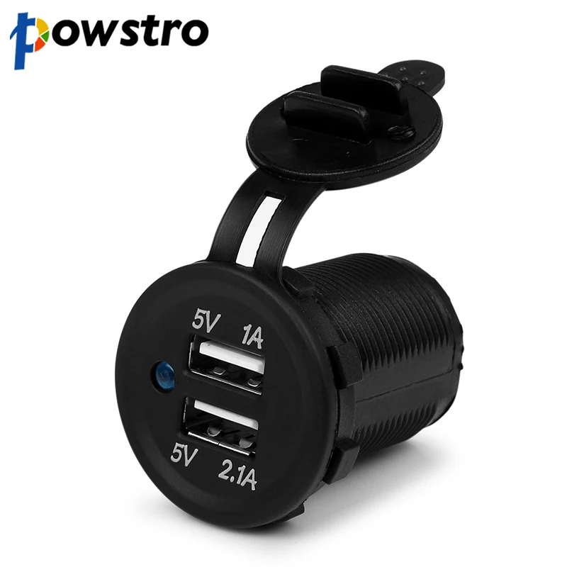 Зарядное устройство powstro с двумя usb разъемами 12 24 В зарядное для мобильного