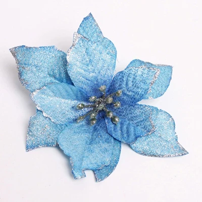 blue HAOCHU, 8 шт./лот, 13 см, Санта, искусственные рождественские цветы, украшения для дома, enfeite De Natal Navidad, елочные украшения - Цвет: blue