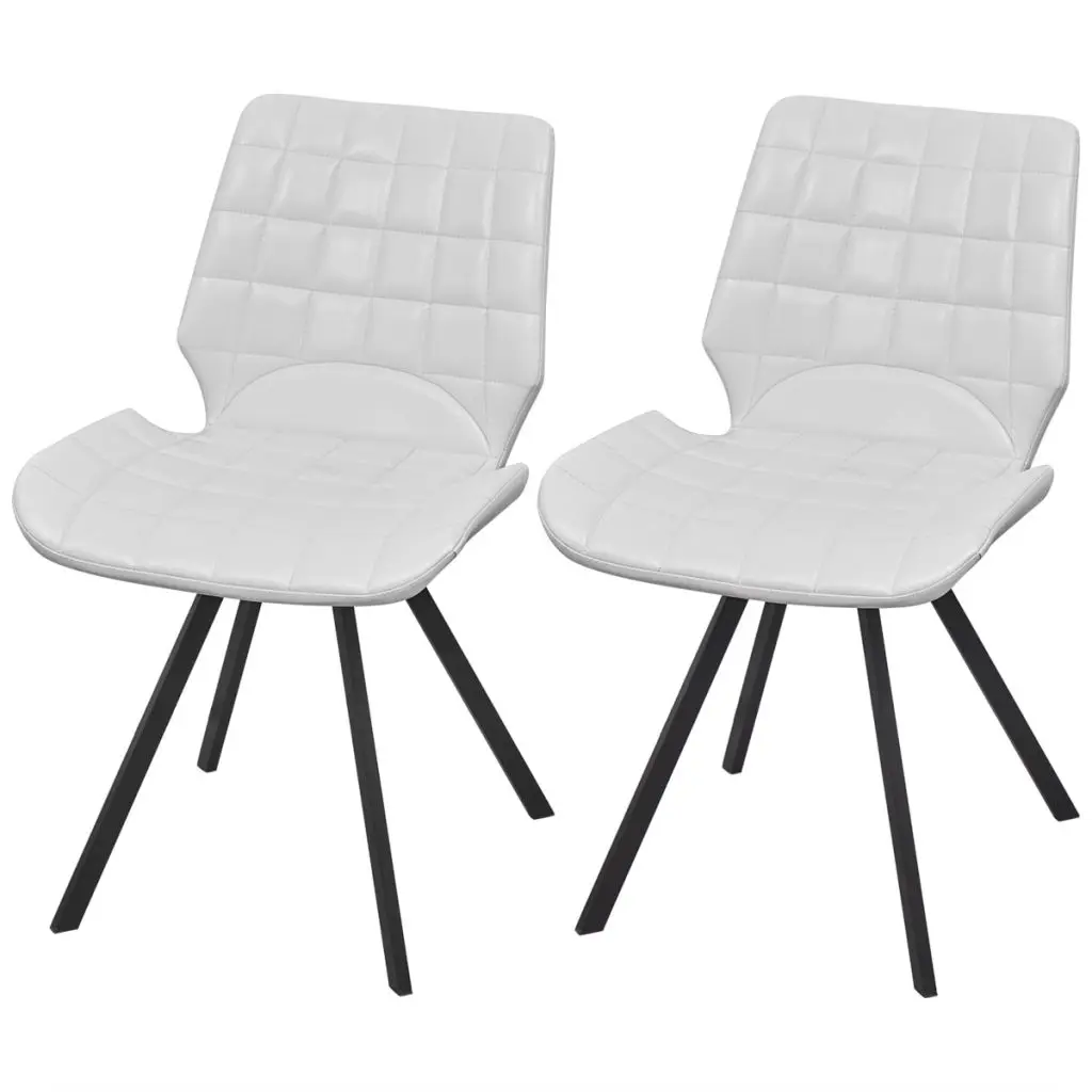 VidaXL стулья для столовой 2 шт. искусственной кожи белый|dining chair leather|chair white leatherchair